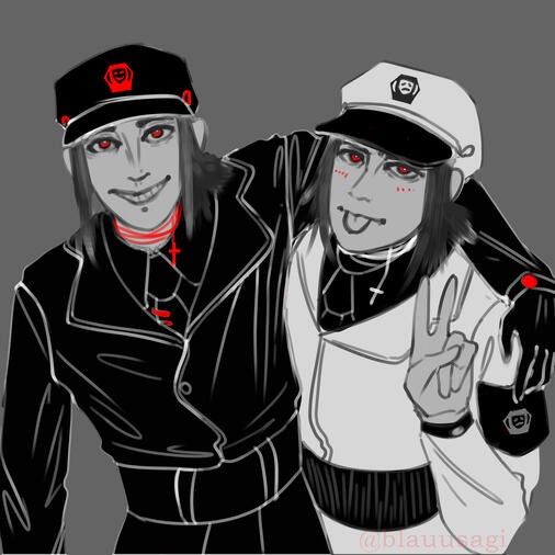 Flat Colors with two characters